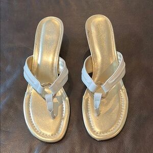 Lilly Pulitzer Gold and White wedge Sandals
